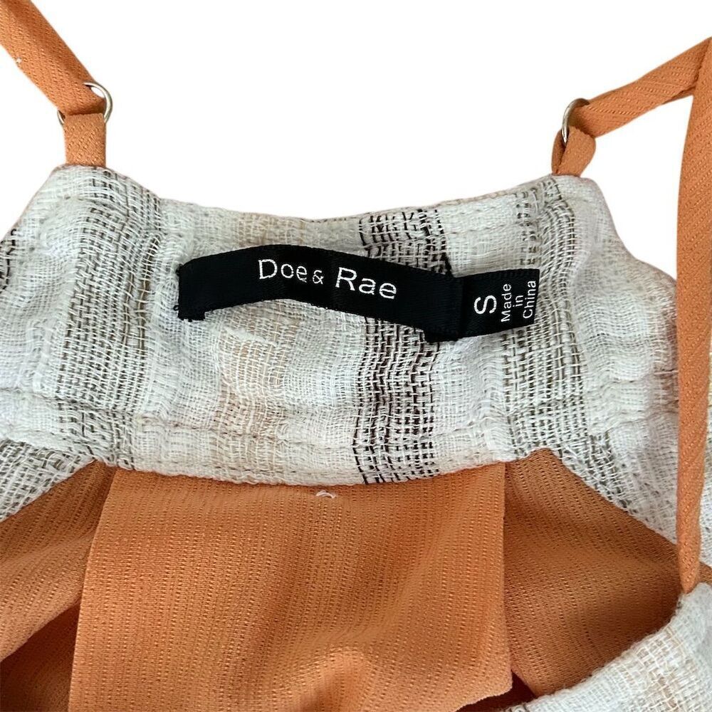 Doe & Rae Women's Orange Cami Top Size S Scoop Neck Spaghetti Straps - Picture 3 of 9